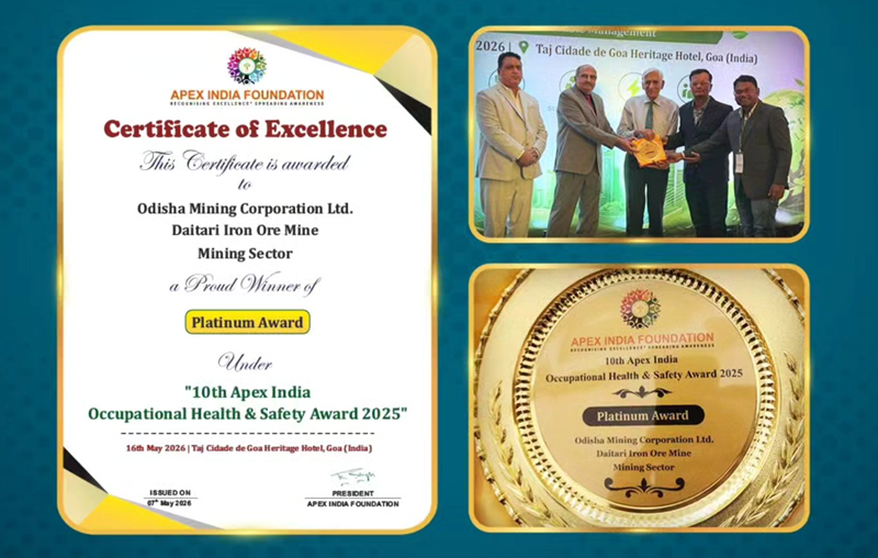 Daitari Iron Ore Mines honoured with Platinum Award